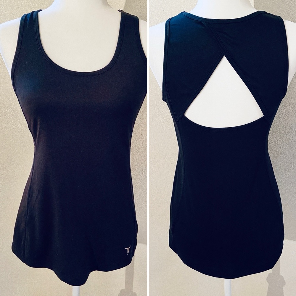 Old Navy Active Black Open Back Workout Tank